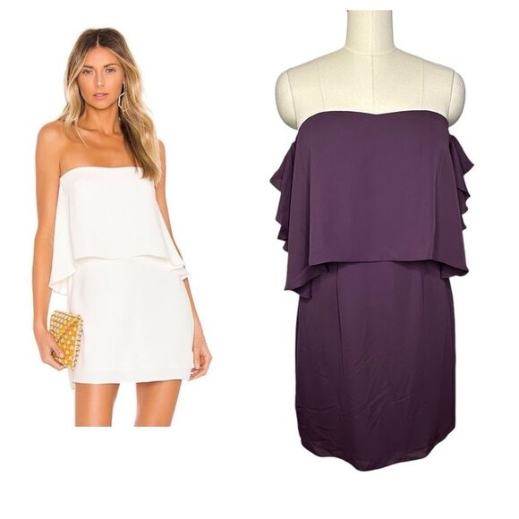 REVOLVE Amanda Uprichard Purple Topanga Strapless Mini Cocktail Dress | M - Picture 1 of 9